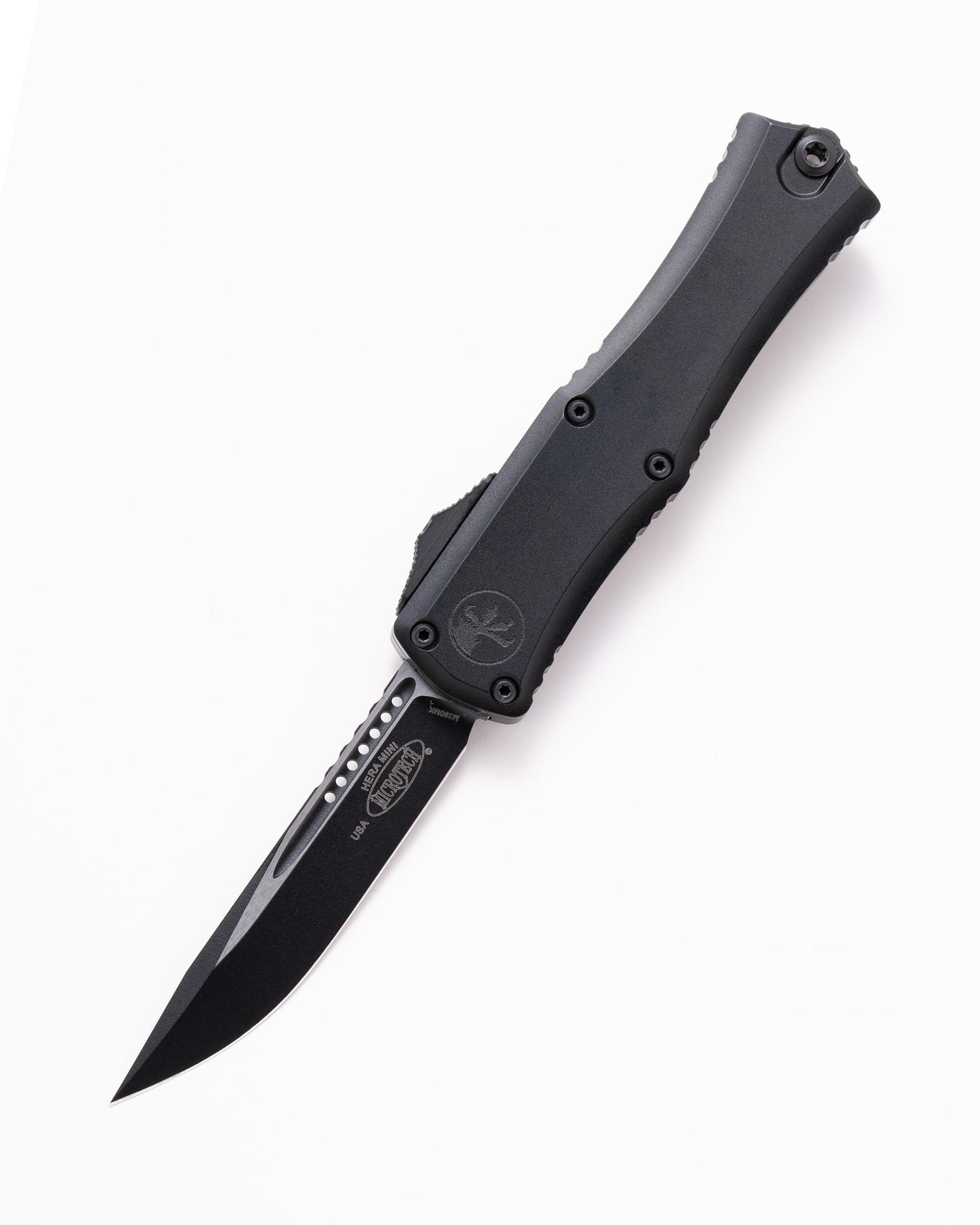 Microtech Hera II Mini S/E OTF Automatic Knife Black Aluminum 2.9 Inches Black | 1703-1T